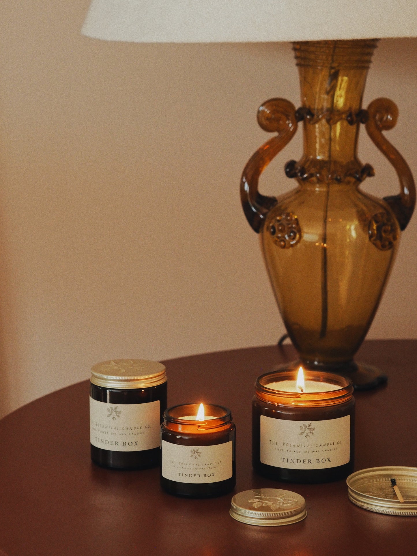 Tinder Box hand-poured soy wax candle by The Botanical Candle Co.