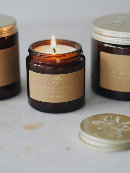 Vesper hand-poured soy wax candle, 120ml, by The Botanical Candle Co.