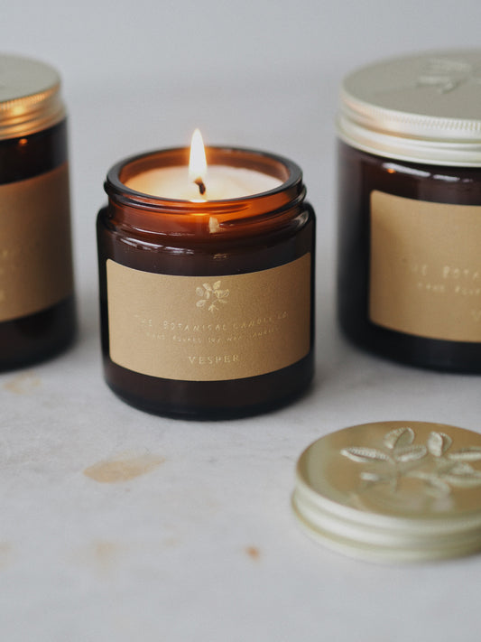 Vesper hand-poured soy wax candle, 120ml, by The Botanical Candle Co.