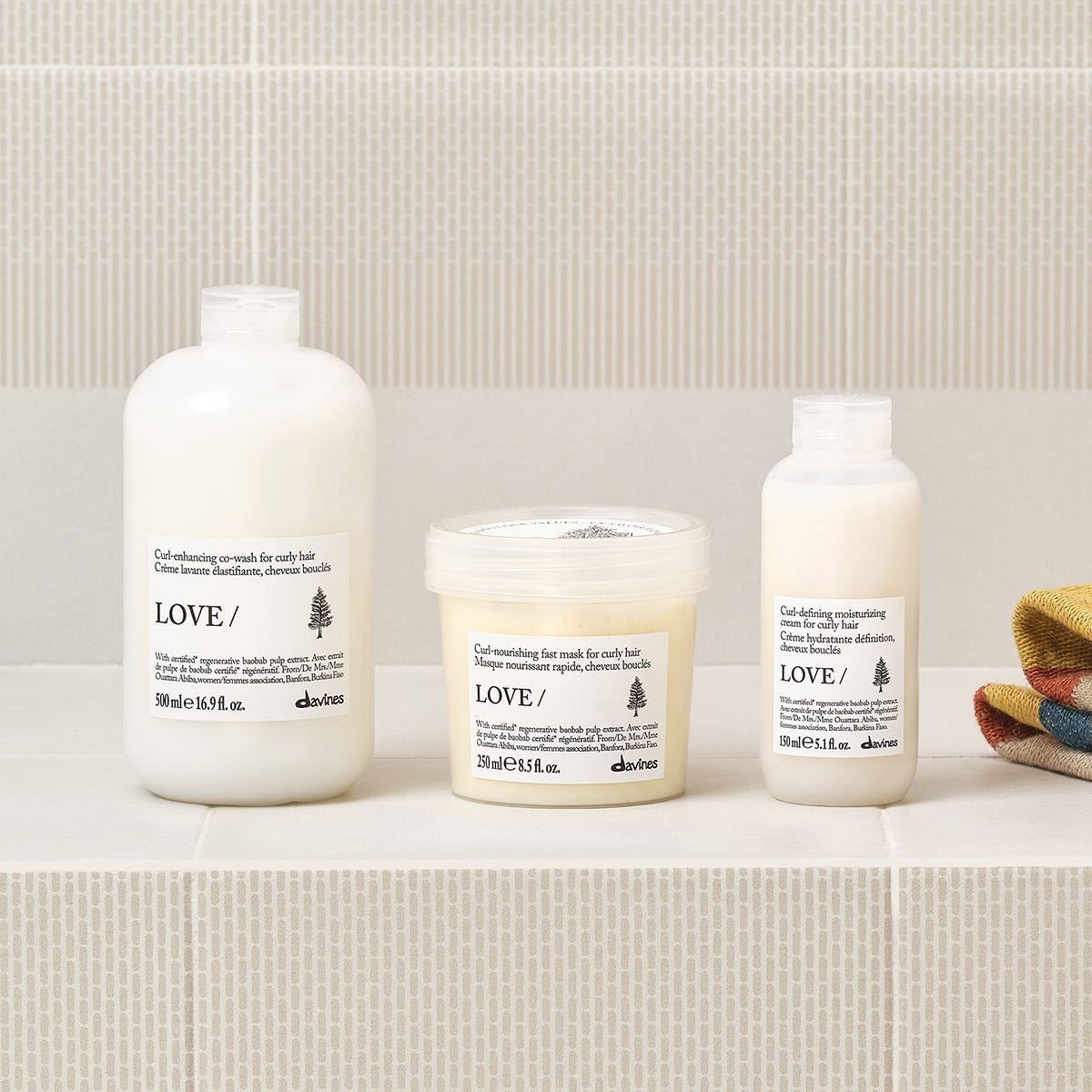 Lifestyle photo of Davines Love Curl Mask for curly hair