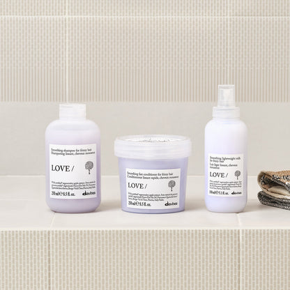 Lifestyle photo of Davines Love Smoothing Conditioner for frizzy hair