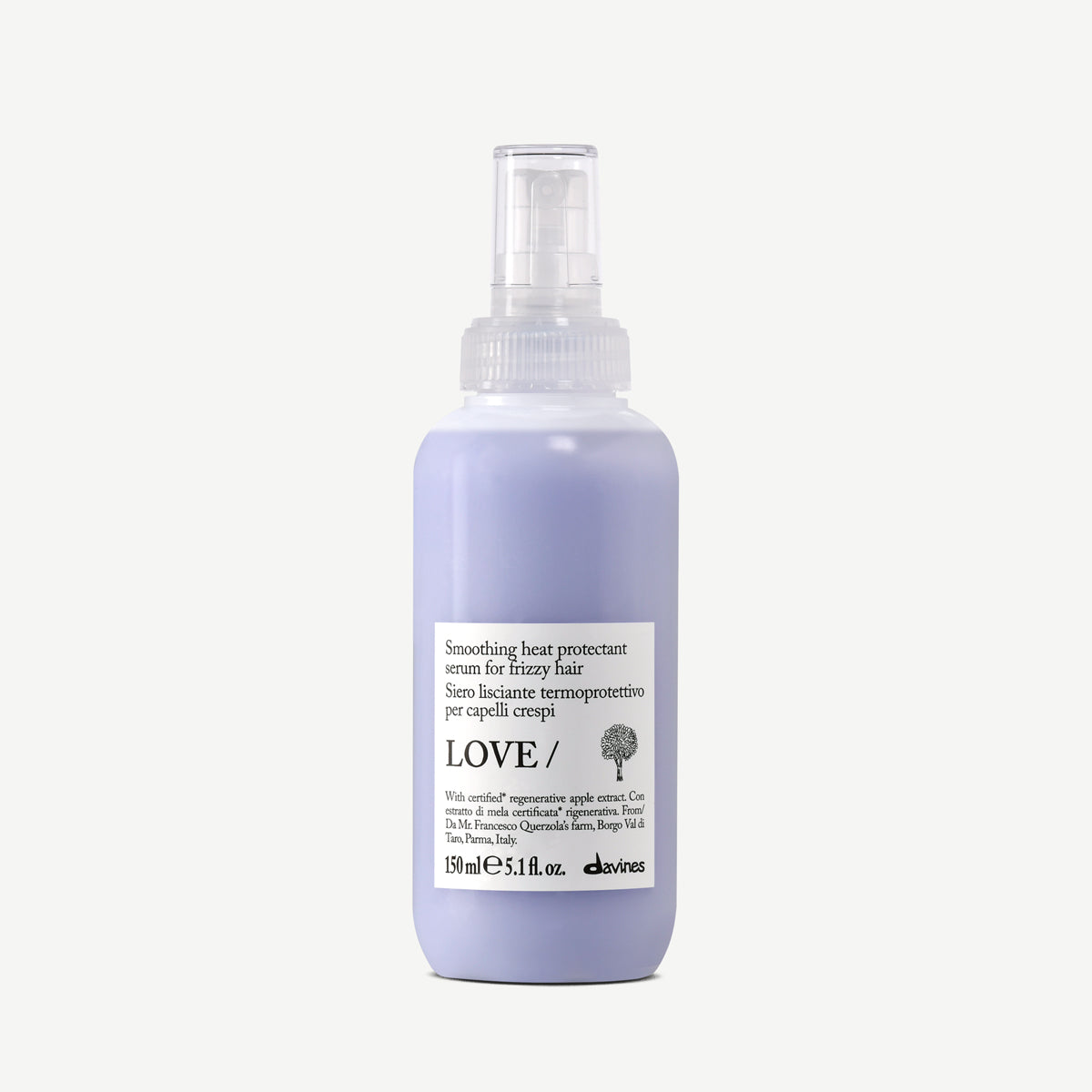Davines Love Smoothing Serum 150ml, smoothing heat-protectant serum for frizzy hair