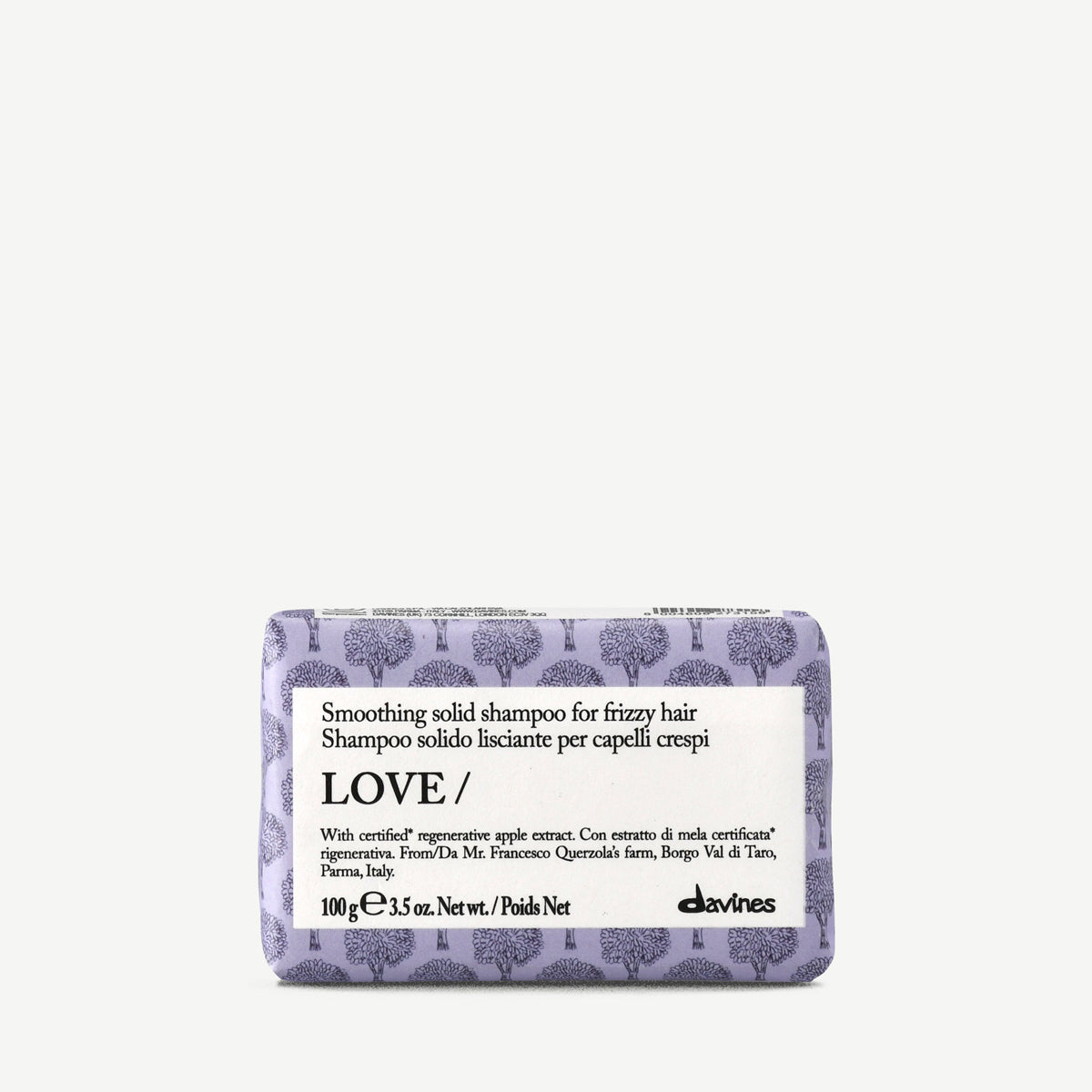 Davines Love Smoothing Solid Shampoo bar 100g, smoothing shampoo bar for frizzy hair