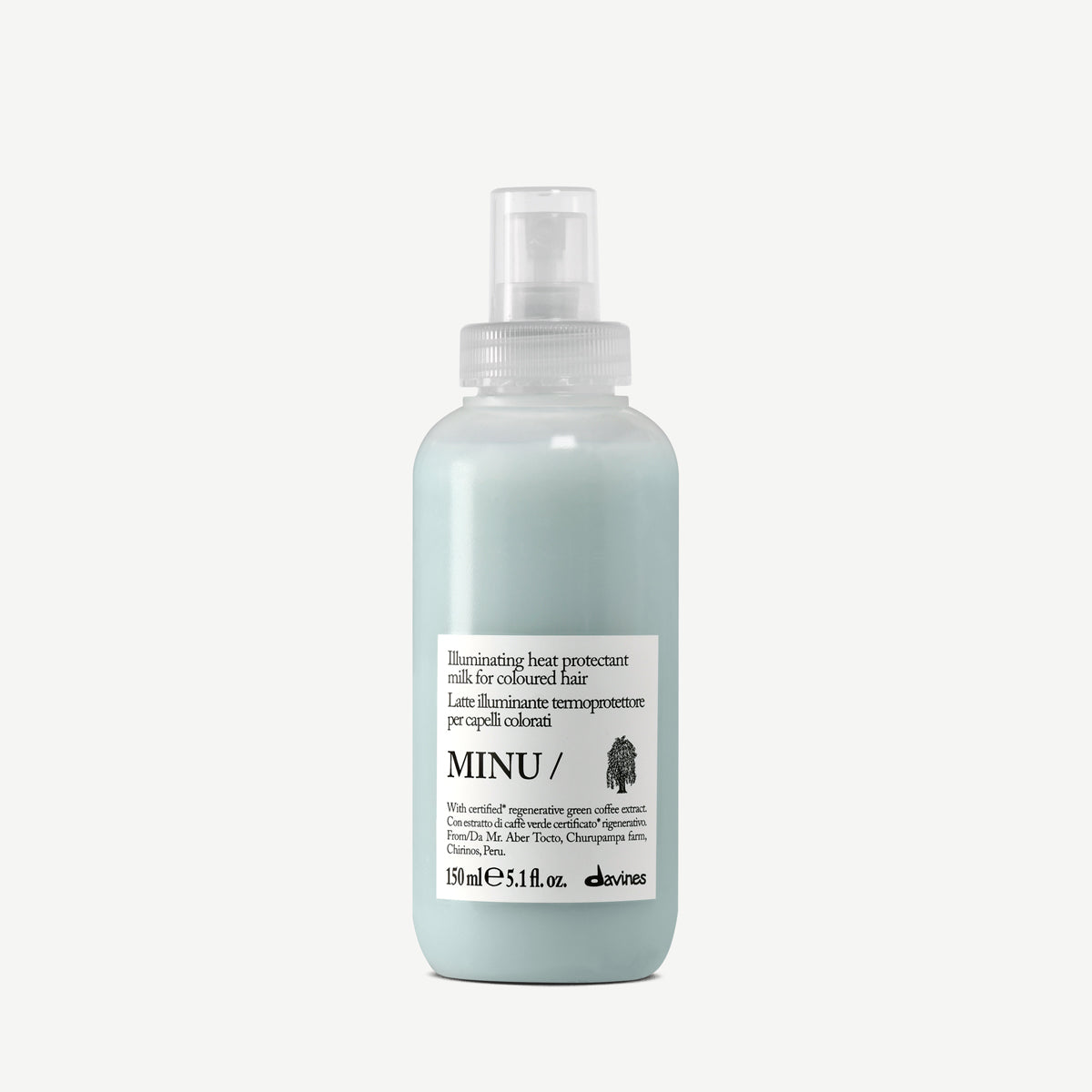 Davines Minu Milk 150ml, illuminating heat-protectant leave-in for coloured hair