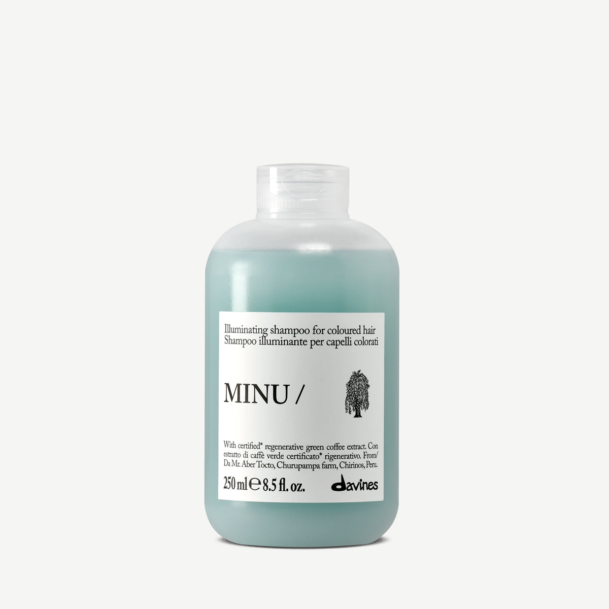 Davines Minu Shampoo 250ml, illuminating colour-protective shampoo for coloured hair