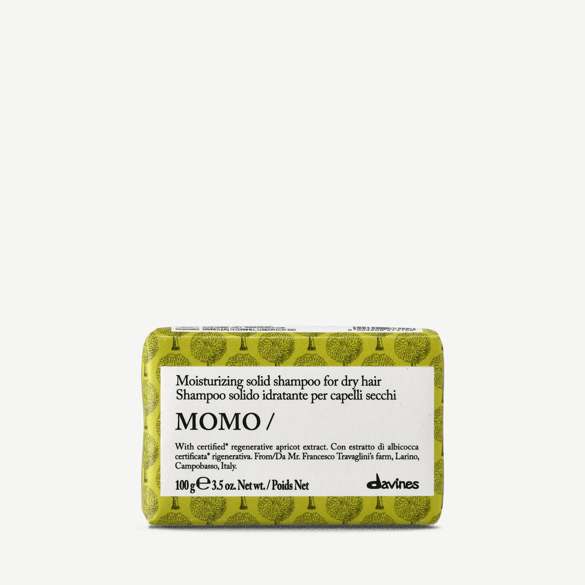 Davines Momo Solid Shampoo bar 100g, moisturising shampoo bar for dry hair