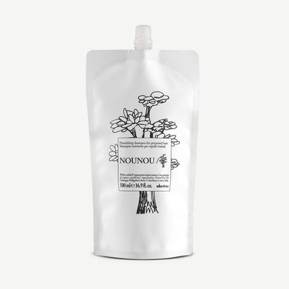 Davines Nounou Shampoo 500ml refill pouch, nourishing shampoo refill for damaged hair