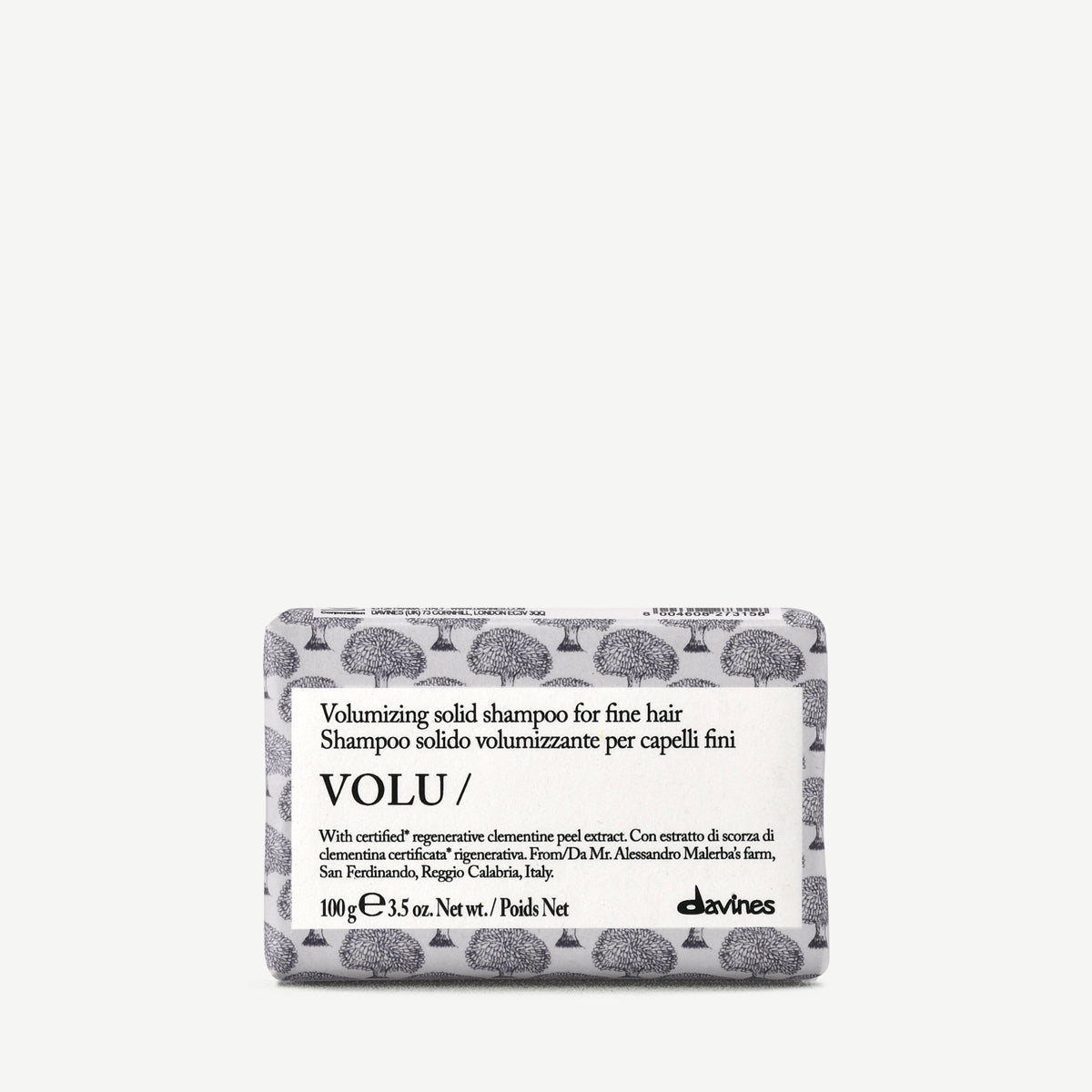 Davines Volu Solid Shampoo bar 100g, volumising shampoo bar for fine hair